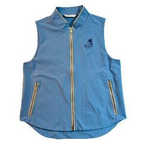 Peter Millar Surge Vest Womens Large Blue Trim Full Zip Pockets  KALOS Golf